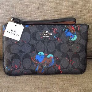 Coach Wristlet - Logo with Birds Pattern